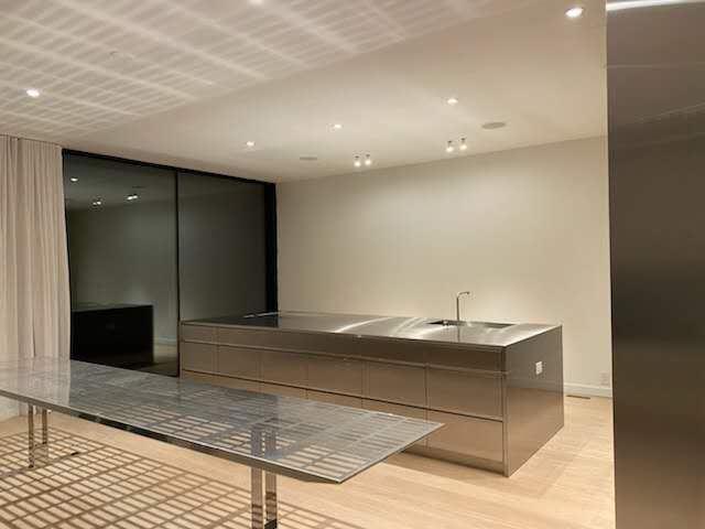 Modern Kitchen with Stainless Steel Counter Top